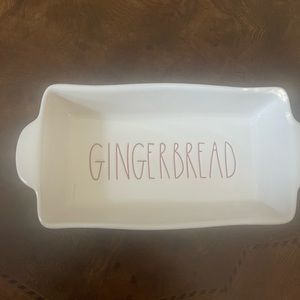 Rae Dunn Gingerbread White Loaf Baking Dish Christmas NEW